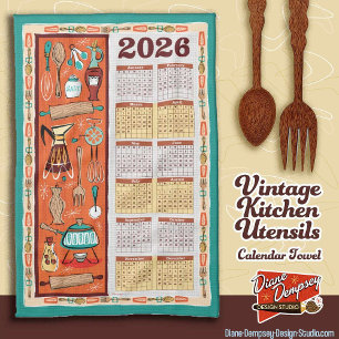 Toalla de cocina con calendario de utensilios de c