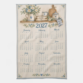 Toalla de cocina con calendario Vintage 2027