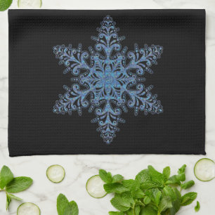 Toalla de cocina con copo de nieve azul