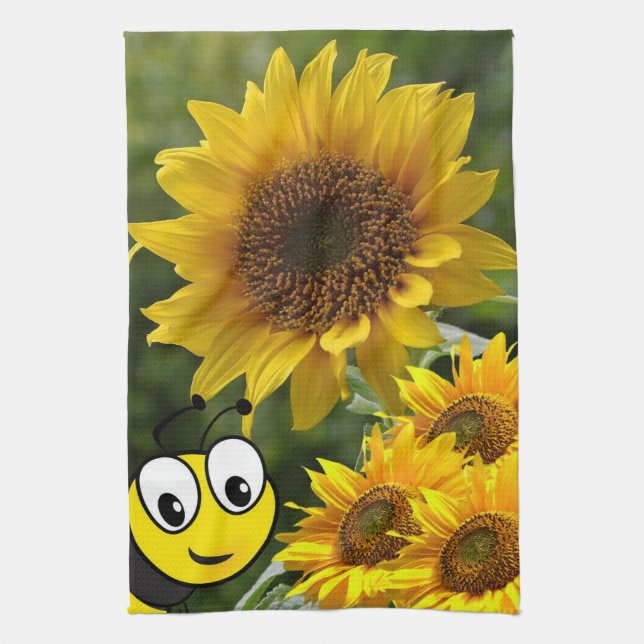 Toalla de cocina con crema de buey de girasol (Vertical)