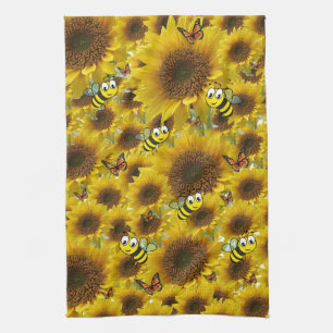 Toalla de cocina con crema de buey de girasol