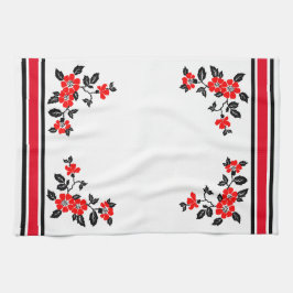 Toalla de cocina con diseño de amapola roja