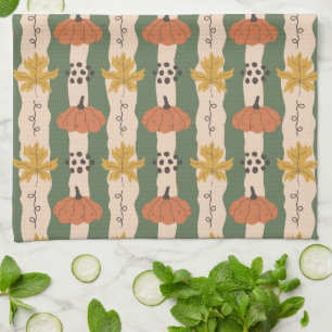 Toalla de cocina con diseño de calabaza y hoja dib