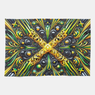 Toalla de cocina con diseño de colores jamaiquinos