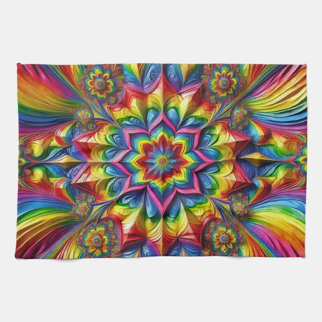 Toalla de cocina con diseño de colores LGBTQ (Horizontal)