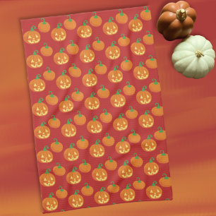 Toalla de cocina con estampado de calabaza Jack-o-