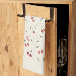 Toalla de cocina con estampado de cereza vintage
