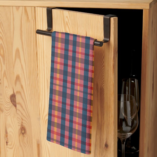 Toalla de cocina con estampado de cuadros (Pliegue de tercios)