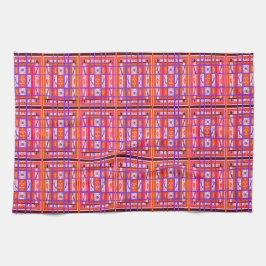toalla de cocina con estampado de cuadros curvos d