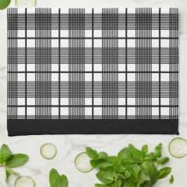 Toalla de cocina con estampado de cuadros negros y