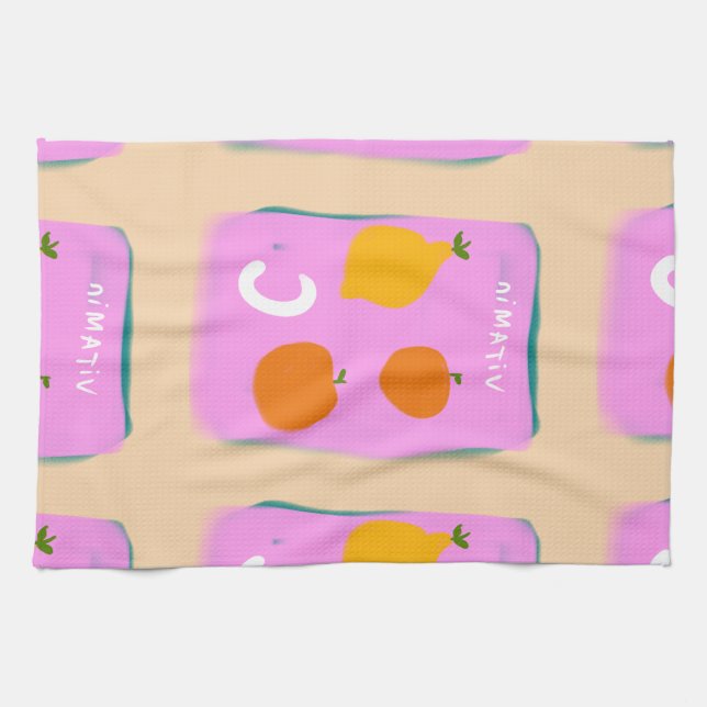 toalla de cocina con estampado de frutas  (Horizontal)