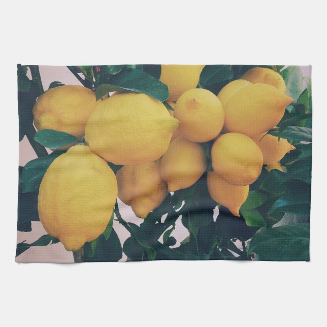 Toalla de cocina con estampado de limonero (Horizontal)