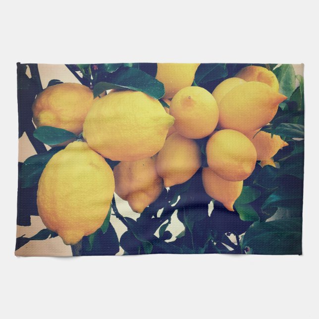 Toalla de cocina con estampado de limonero (Horizontal)