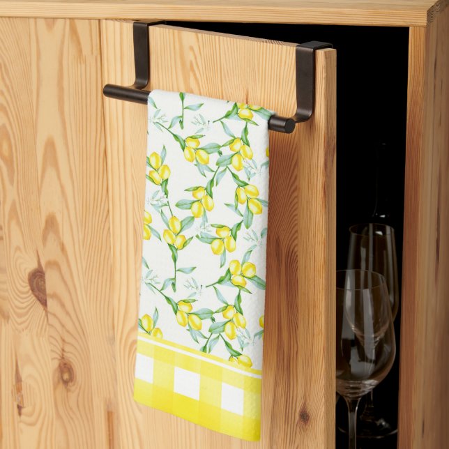 Toalla de cocina con estampado de limones (Pliegue de tercios)