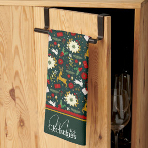 Toalla de cocina con estampado navideño