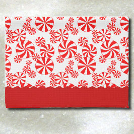 Toalla de cocina con estampado navideño de menta r