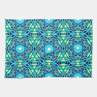 Toalla de cocina con estampado verde azul