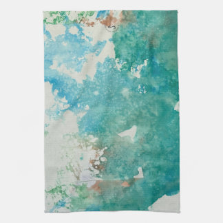 Toalla de cocina con estampado verde y azul de Mad