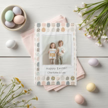 Toalla de cocina con foto de Pascua pastel trendy