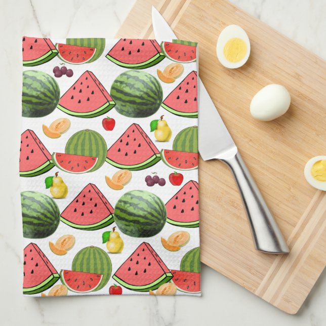 Toalla de cocina con fruta de la sandía (Doblado Cuarto)