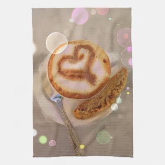 toalla de cocina con imagen de la taza y del