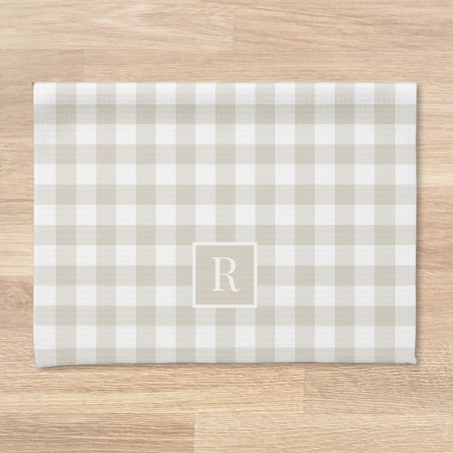 Toalla de cocina con inicial personalizada en cuad (Subido por el creador)