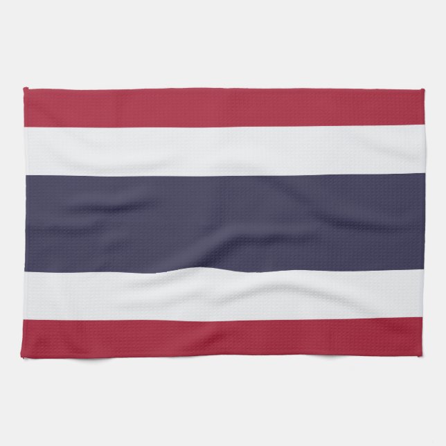 Toalla de cocina con la bandera de Tailandia (Horizontal)