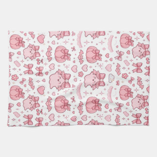 Toalla de cocina con lazo coquette fantasma rosa H