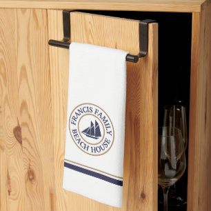 Toalla de cocina con logotipo de barco náutico pe