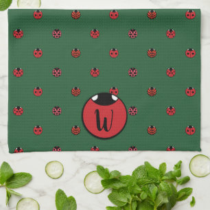 Toalla de cocina con lunares de mariquita