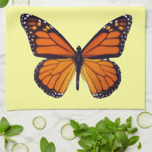 Toalla de cocina con mariposa naranja
