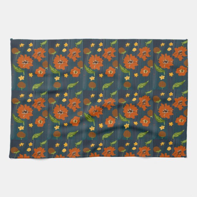 Toalla de cocina con motivo floral (Horizontal)