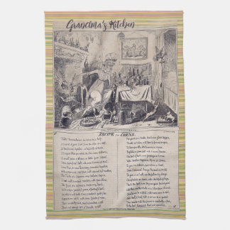 Toalla de cocina con nombre de receta familiar en 