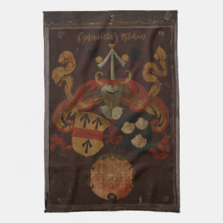 Toalla de cocina con nombre de receta familiar en 