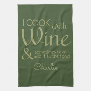 Toalla de cocina con nombre propio Wine Quote