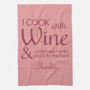 Toalla de cocina con nombre propio Wine Quote