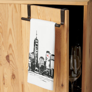 Toalla de cocina con paisaje de la ciudad de Nueva