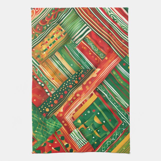 toalla de cocina con patchwork de fiesta (Vertical)