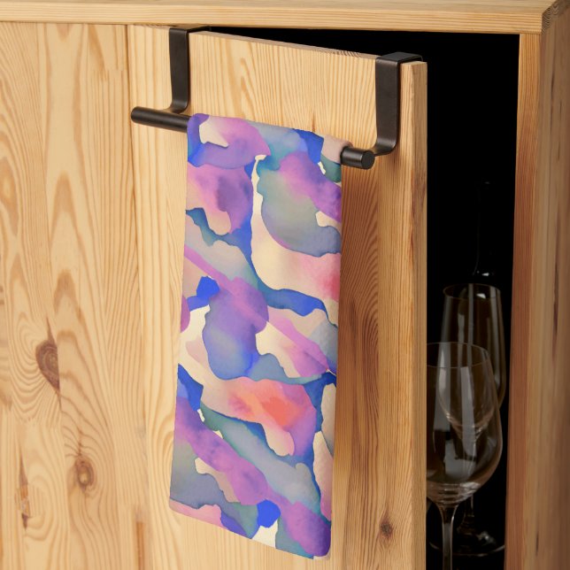 Toalla de Cocina con Patrón de Acuarela Multicolor (Pliegue de tercios)