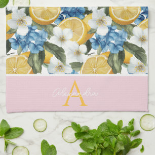 Toalla de Cocina con Patrón de Limón Personalizada