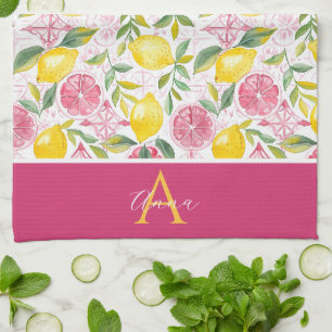 Toalla de Cocina con Patrón de Limón Personalizada