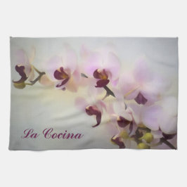 Toalla de cocina con pintura de foto de orquídea