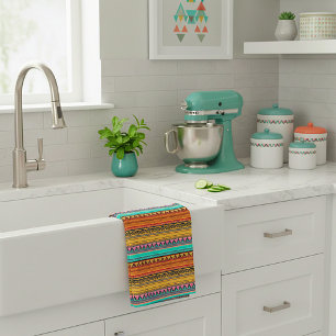 Toalla de cocina con rayas aztecas
