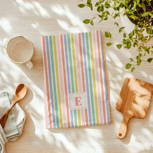 Toalla de cocina con rayas de colores de arcoíris