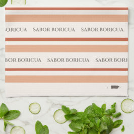 Toalla de cocina con rayas Sabor Boricua