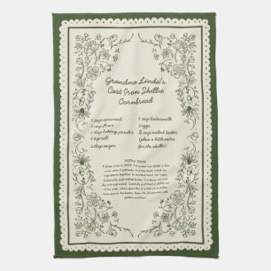 Toalla de cocina con receta familiar personalizada