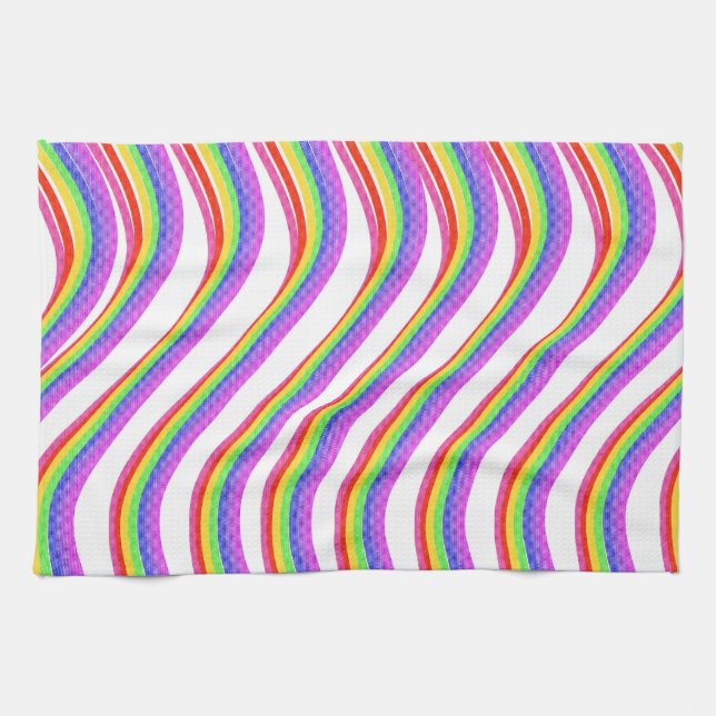 Toalla de cocina con remolino de arco iris (Horizontal)