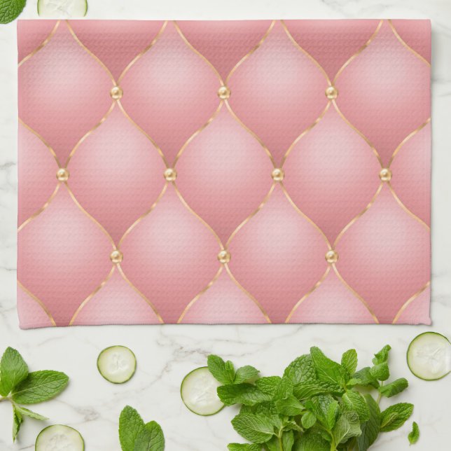 Toalla de cocina con Rosa de oro (Doblado)