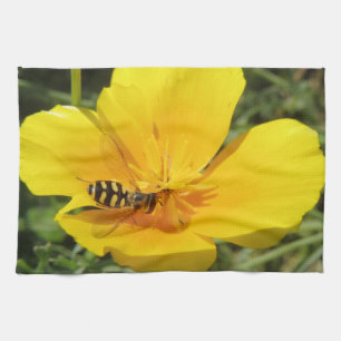 Toalla de cocina con sobrevuelo y flores