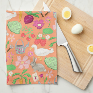 Toalla de cocina con tema de jardinería de primave